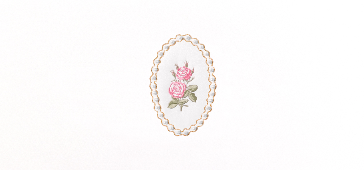 P 506 PK WT Pearl Rose White Faux